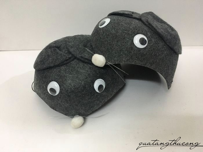 Nón hóa trang con chuột màu xám